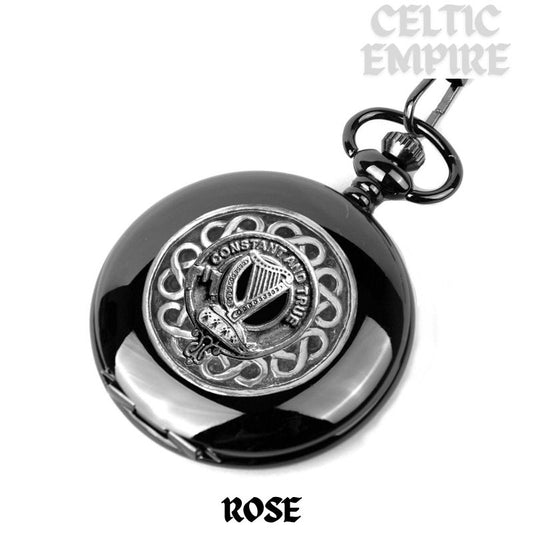 Rose Scottish Family Clan Crest Pocket Watch