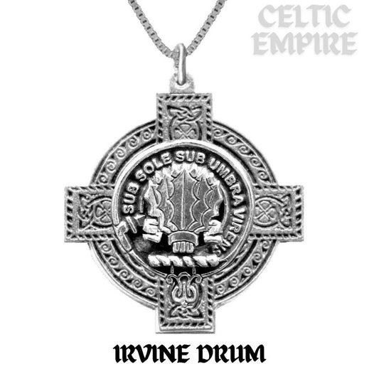 Irvine (Drum) Family Clan Crest Celtic Cross Pendant Scottish