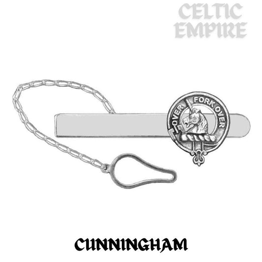 Cunningham Family Clan Crest Scottish Button Loop Tie Bar ~ Sterling silver