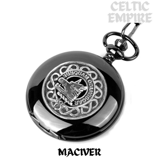 MacIver Scottish Family Clan Crest Pocket Watch
