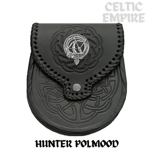 Hunter Polmood Scottish Family Clan Badge Sporran, Leather