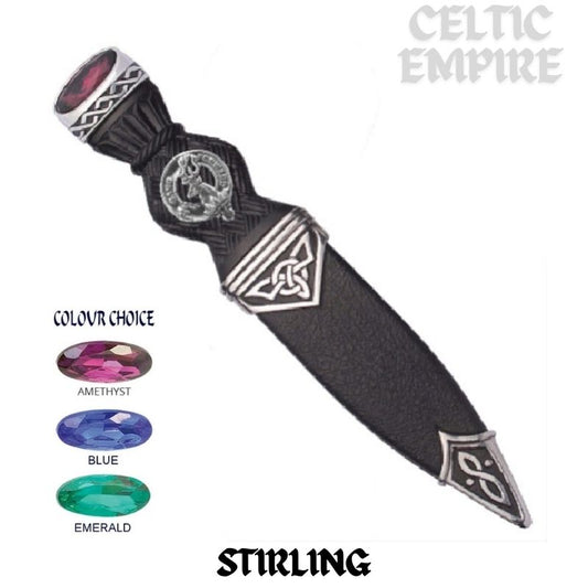 Stirling Interlace Family Clan Crest Sgian Dubh, Scottish Knife