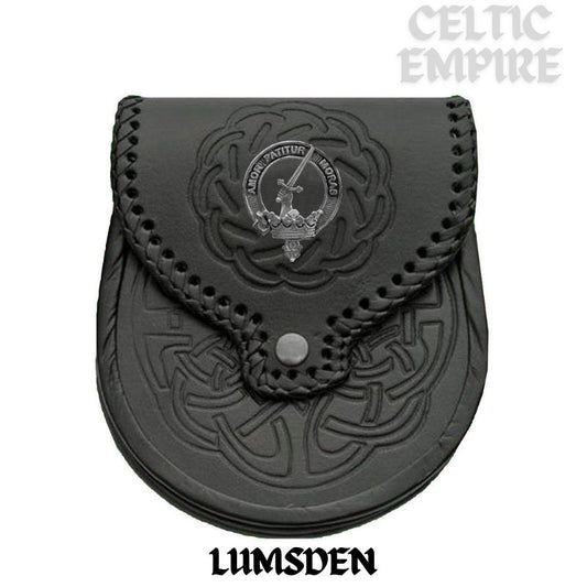 Lumsden Scottish Family Clan Badge Sporran, Leather