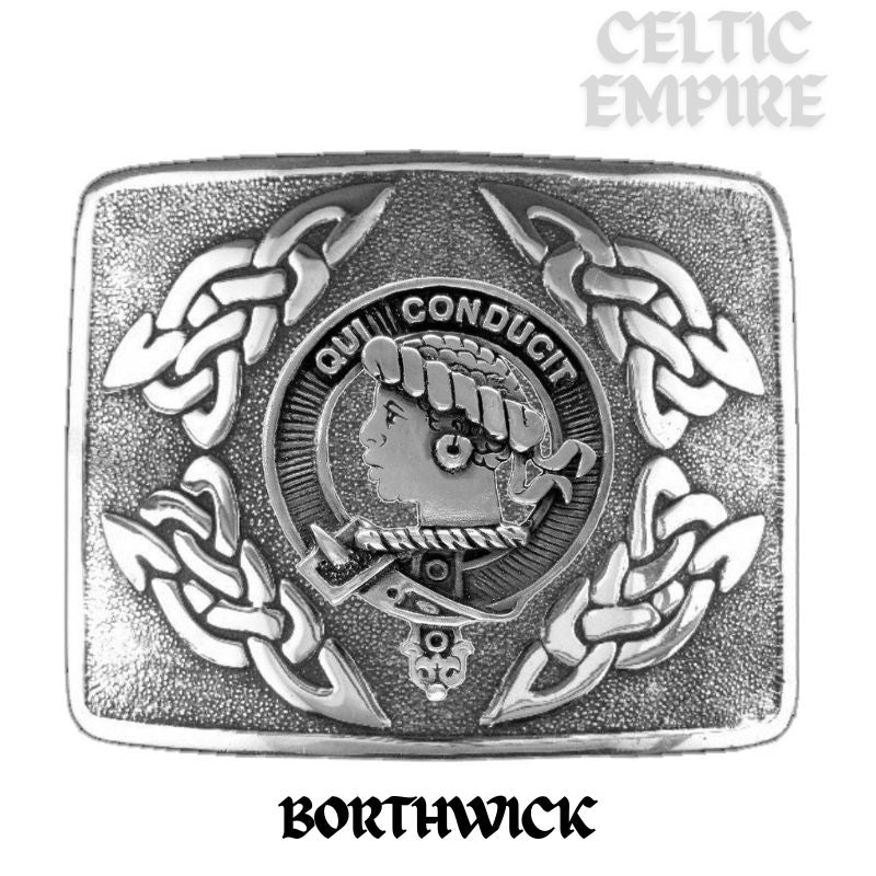 Borthwick Family Clan Crest Interlace Kilt Belt Buckle