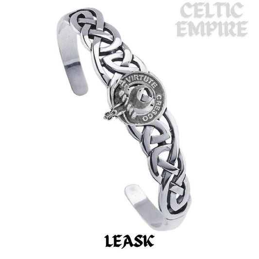 Leask Family Clan Crest Celtic Cuff Bracelet