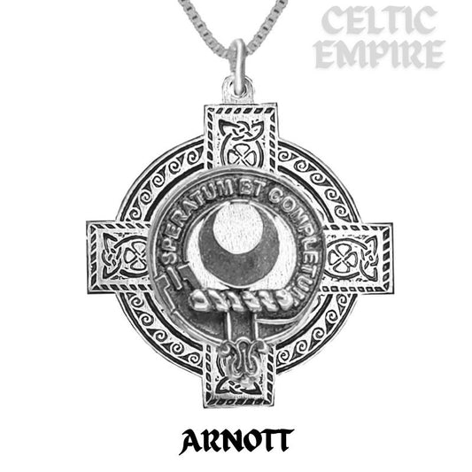Arnott Family Clan Crest Celtic Cross Pendant Scottish
