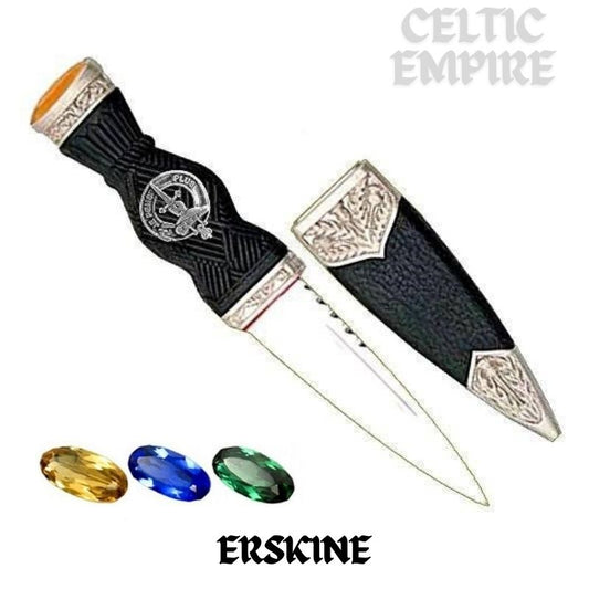 Erskine Family Clan Crest Sgian Dubh, Scottish Knife