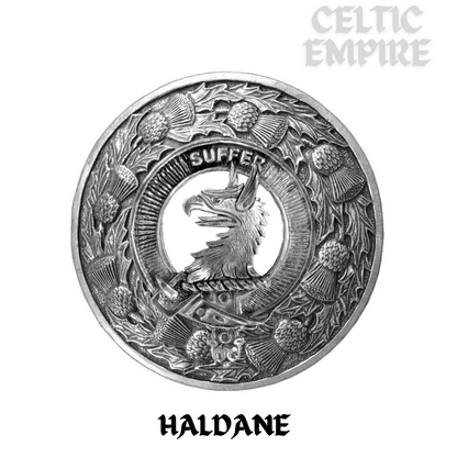 Haldane Family Clan Badge Scottish Plaid Brooch