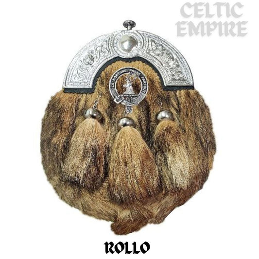 Rollo Scottish Family Clan Crest Badge Dress Fur Sporran