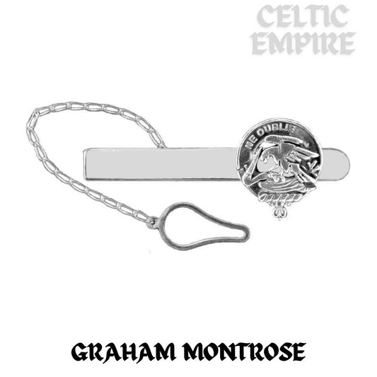 Graham (Montrose) Family Clan Crest Scottish Button Loop Tie Bar ~ Sterling silver
