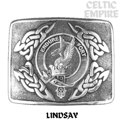 Lindsay Family Clan Crest Interlace Kilt Belt Buckle