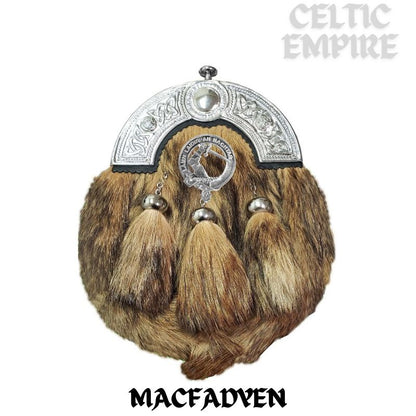 MacFadden Scottish Family Clan Crest Badge Dress Fur Sporran