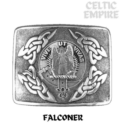 Falconer Family Clan Crest Interlace Kilt Belt Buckle