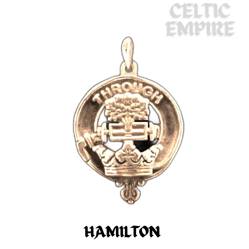 Hamilton Scottish Family Clan  Crest Karat Gold Charm