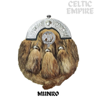 Munro Scottish Family Clan Crest Badge Dress Fur Sporran