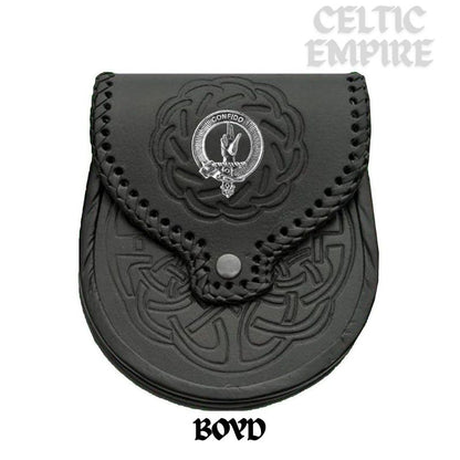 Boyd Scottish Family Clan Badge Sporran, Leather