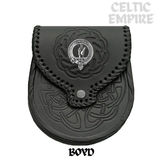 Boyd Scottish Family Clan Badge Sporran, Leather