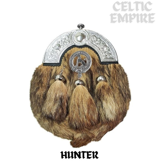 Hunter Scottish Family Clan Crest Badge Dress Fur Sporran