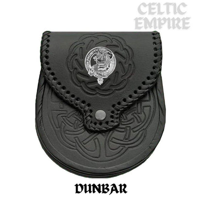 Dunbar Scottish Family Clan Badge Sporran, Leather
