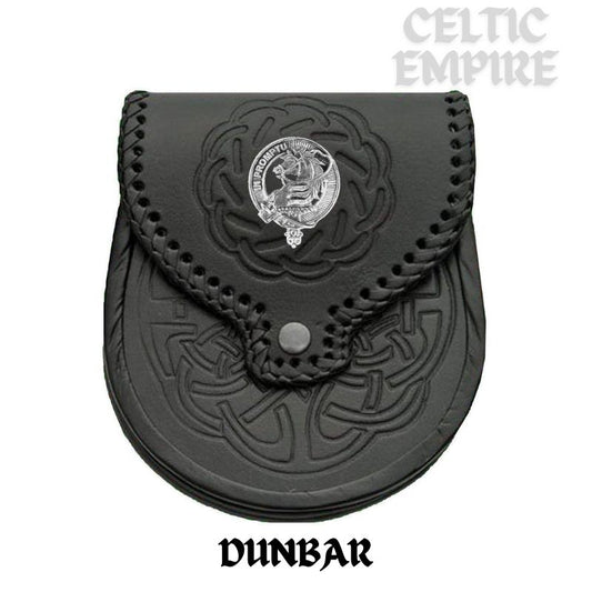 Dunbar Scottish Family Clan Badge Sporran, Leather