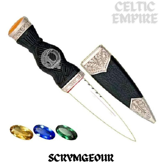 Scrymgeour Family Clan Crest Sgian Dubh, Scottish Knife