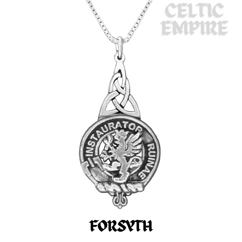 Forsyth Family Clan Crest Interlace Drop Pendant