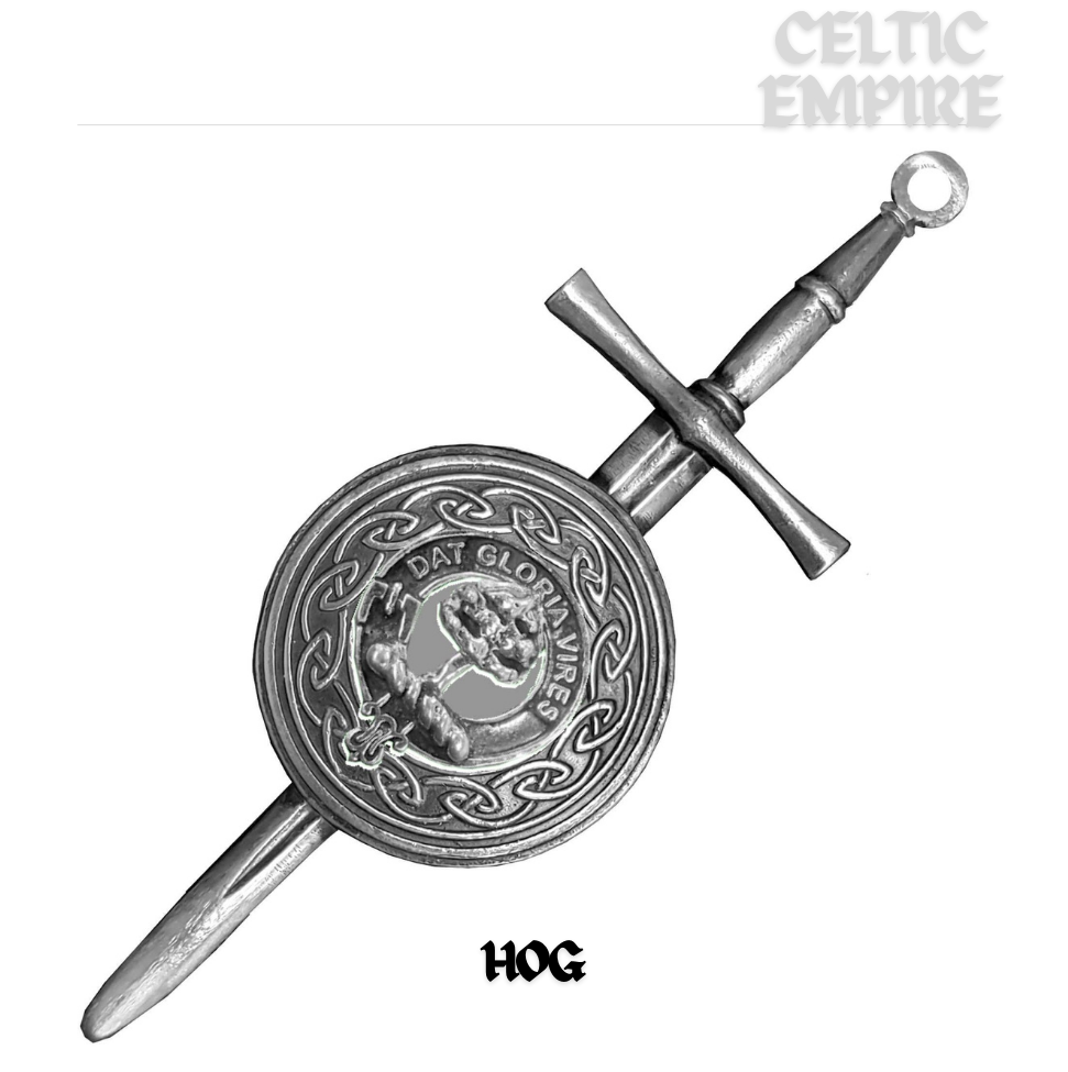 Hog Scottish Family Clan Dirk Shield Kilt Pin