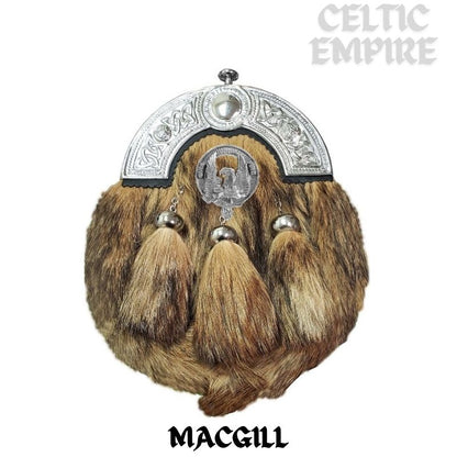 MacGill Scottish Family Clan Crest Badge Dress Fur Sporran