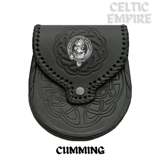 Cumming Scottish Family Clan Badge Sporran, Leather