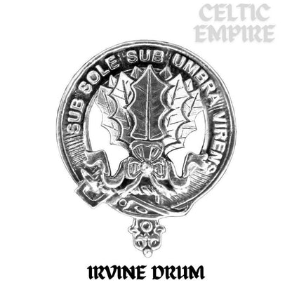 Irvine (Drum) 5oz Round Family Clan Crest Scottish Badge Flask