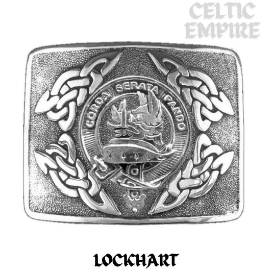 Lockhart Family Clan Crest Interlace Kilt Belt Buckle