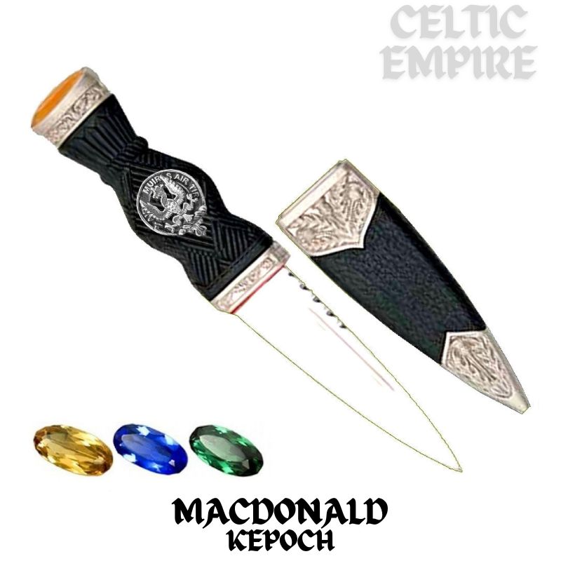MacDonald (Keppoch) Family Clan Crest Sgian Dubh, Scottish Knife
