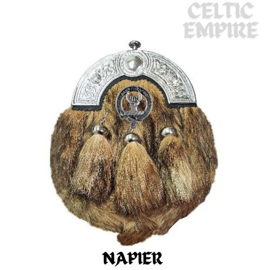 Napier Scottish Family Clan Crest Badge Dress Fur Sporran