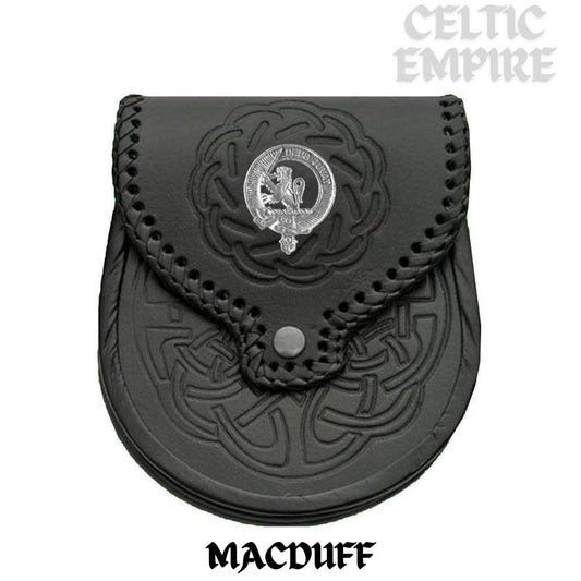 MacDuff Scottish Family Clan Badge Sporran, Leather