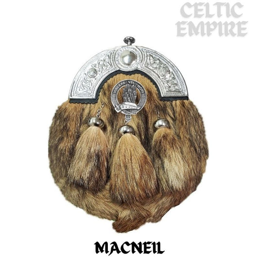 MacNeill Barra Scottish Family Clan Crest Badge Dress Fur Sporran