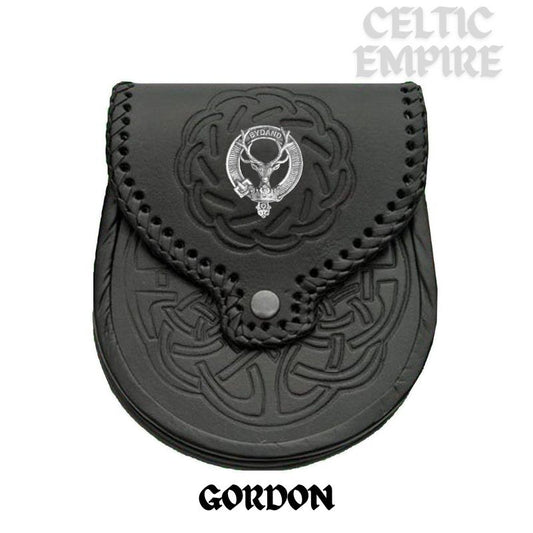 Gordon Scottish Family Clan Badge Sporran, Leather