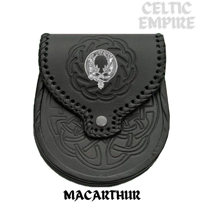 MacArthur Scottish Family Clan Badge Sporran, Leather