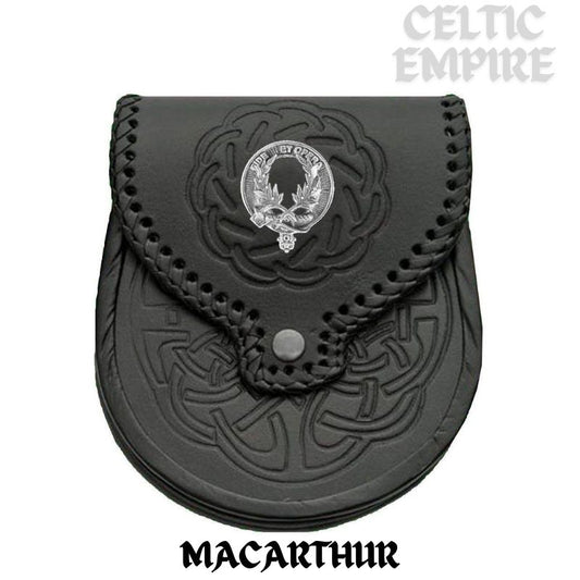 MacArthur Scottish Family Clan Badge Sporran, Leather