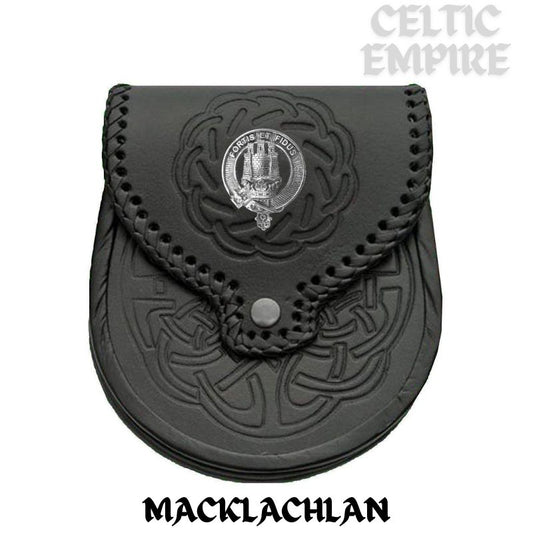 MacLachlan Scottish Family Clan Badge Sporran, Leather