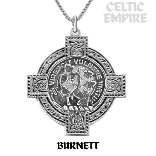 Burnett Family Clan Crest Celtic Cross Pendant Scottish
