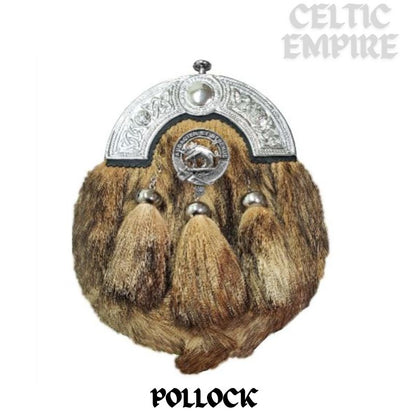 Pollock Scottish Family Clan Crest Badge Dress Fur Sporran