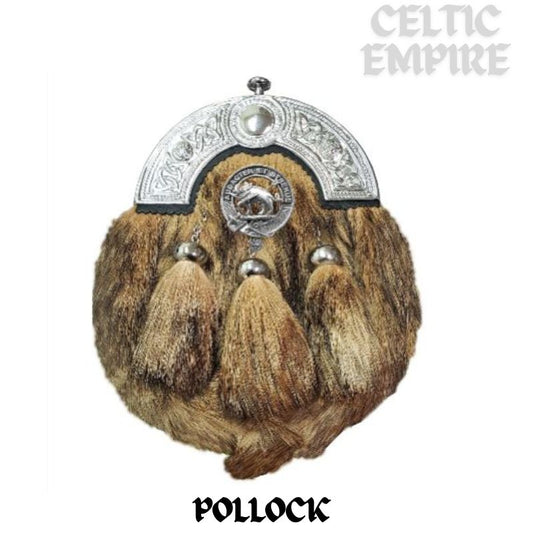 Pollock Scottish Family Clan Crest Badge Dress Fur Sporran