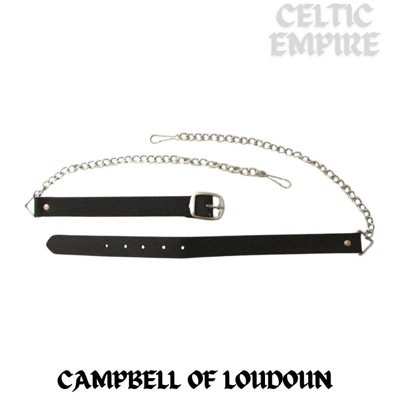 Campbell Loudoun Scottish Family Clan Badge Sporran, Leather