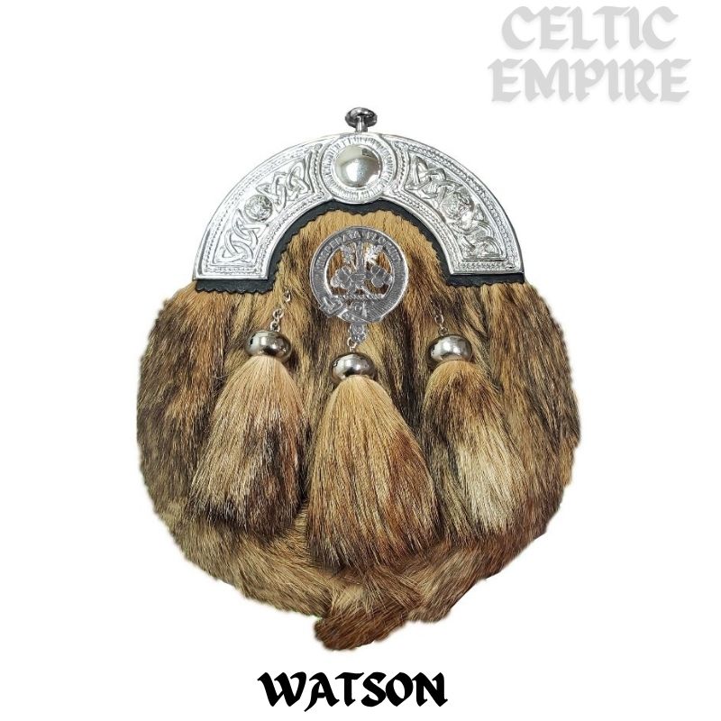 Watson Scottish Family Clan Crest Badge Dress Fur Sporran