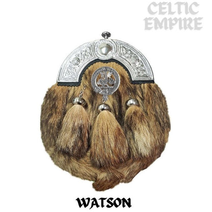 Watson Scottish Family Clan Crest Badge Dress Fur Sporran