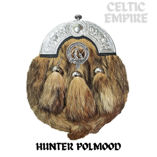 Hunter Polmood Scottish Family Clan Crest Badge Dress Fur Sporran