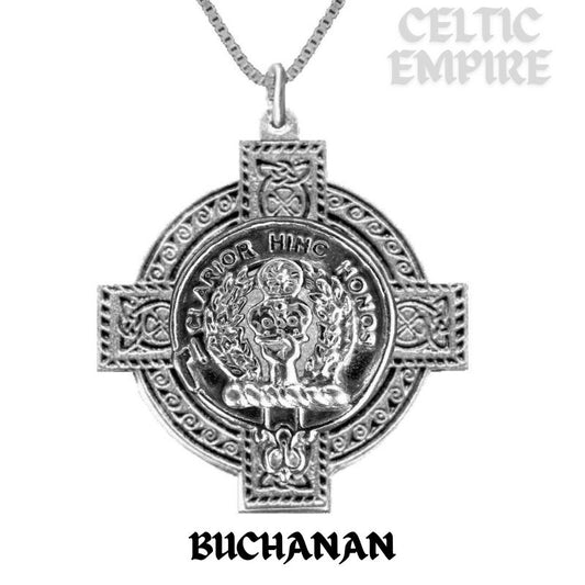 Buchanan Family Clan Crest Celtic Cross Pendant Scottish