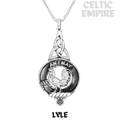 Lyle Family Clan Crest Interlace Drop Pendant