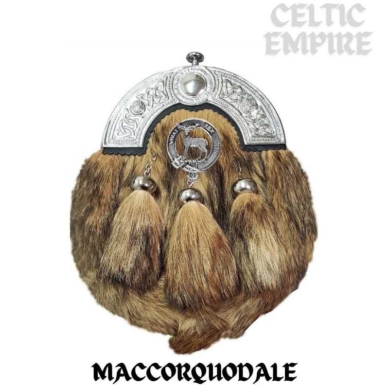 MacCorquodale Scottish Family Clan Crest Badge Dress Fur Sporran