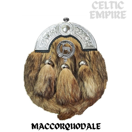 MacCorquodale Scottish Family Clan Crest Badge Dress Fur Sporran